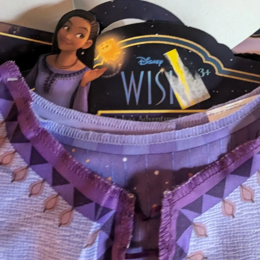 NWT Disney Asha 'Wish' Adventure Dress Purple Girls 4-6x Costume Christmas Gift